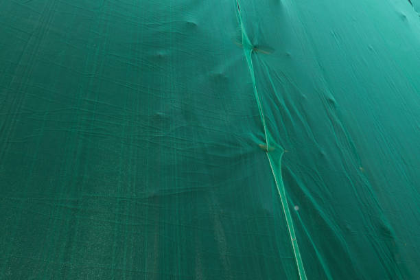 Close-up of the surface of the construction dust mesh
