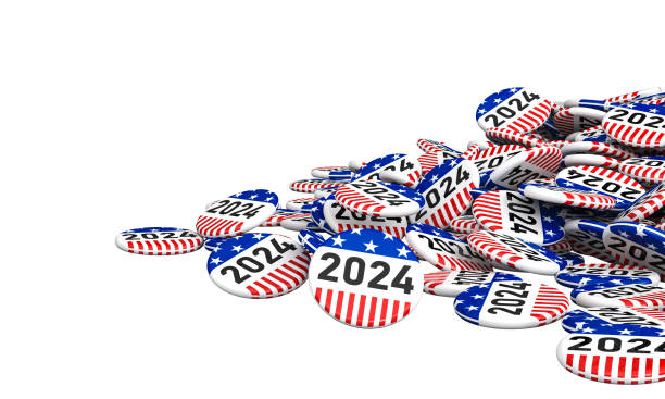 istock usa themed 2024 election buttons with flag designs 2147714831