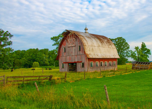 istock Old Weathered Red Barn- Howard County, Indiana 2147714851