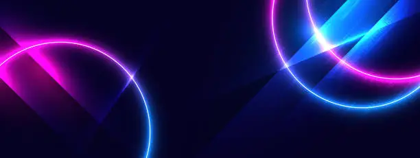 Vector illustration of Abstract glowing neon lights background
