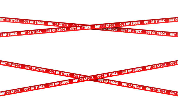 istock Out of stock tape background pattern 2147722008
