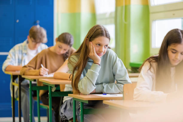 istock Female high school students during exam 2147722180