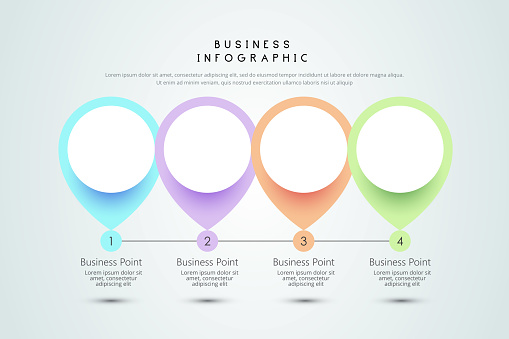 Modern Infographic 4 Options Template stock illustration
