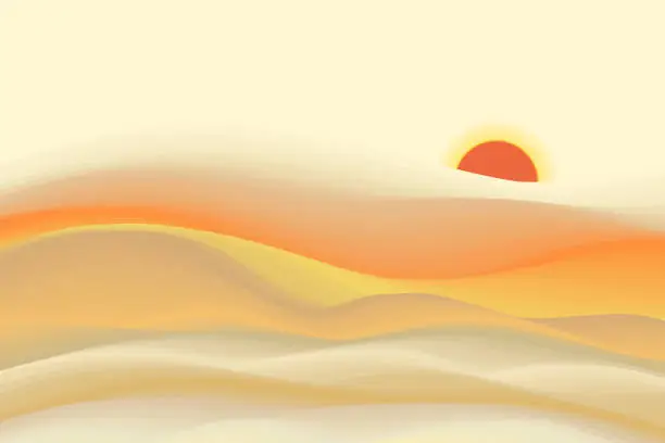 Vector illustration of Desert dunes landscape background