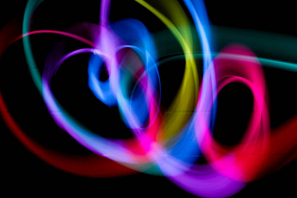istock Abstract colorful irregular lines background. Long exposure. Light painting photography 2147724449