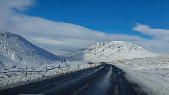 Beautiful views of the main roads in Iceland.