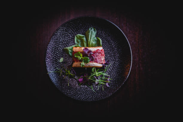 View of a meat based meal at restaurant View of a meat based meal at gourmet restaurant gourmet stock pictures, royalty-free photos & images