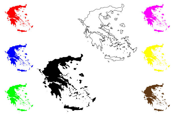 50+ Drawing Of Mykonos Greece Stock Illustrations, Royalty-Free