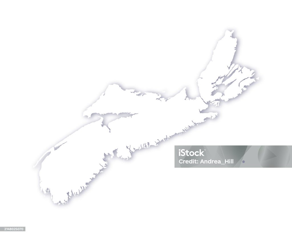 Subtle Canadian Map Nova Scotia Canada Soft Drop Shadow Vector Map Stock Illustration ...