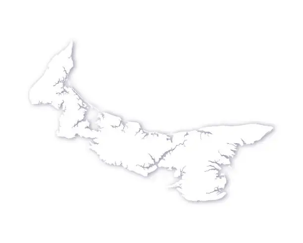 Vector illustration of Prince Edward Island, Canada Soft Drop Shadow Vector Map