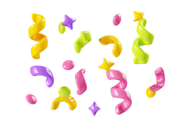 istock Birthday party popper confetti streamers 3d render illustration. 2148026700