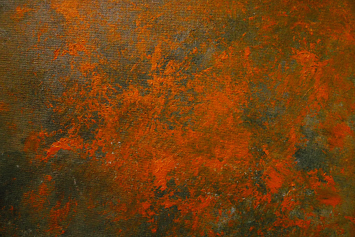 Background of dark gray and orange oil painting on canvas