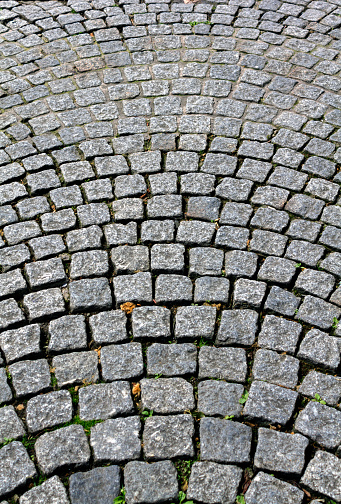 Close up view of cobblestones