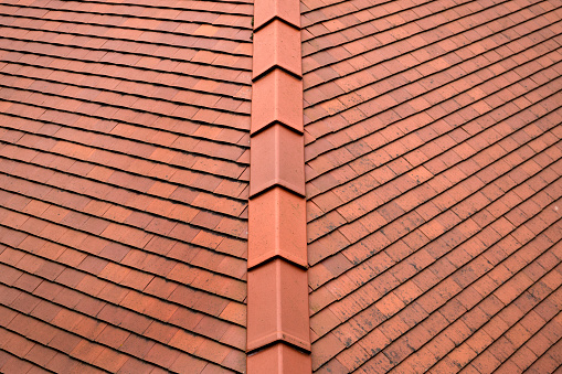 Close up view of a roof detail on a modem building.