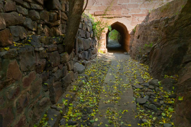 istock Dry leaves on Hathi nahar, Elephant gully or Rainwater gully 2148033354