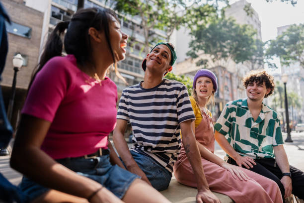 istock Young friends talking outdoors 2148033998