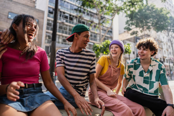 istock Young friends talking outdoors 2148034013