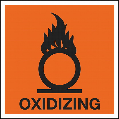 Hazardous Substances Identification Storage Area Marking Label Warning Symbol Oxidizing