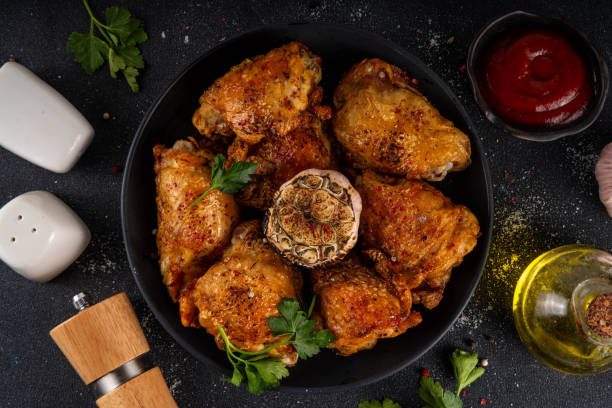 istock Grilled roasted spicy chicken thigh with ketchup 2148035167
