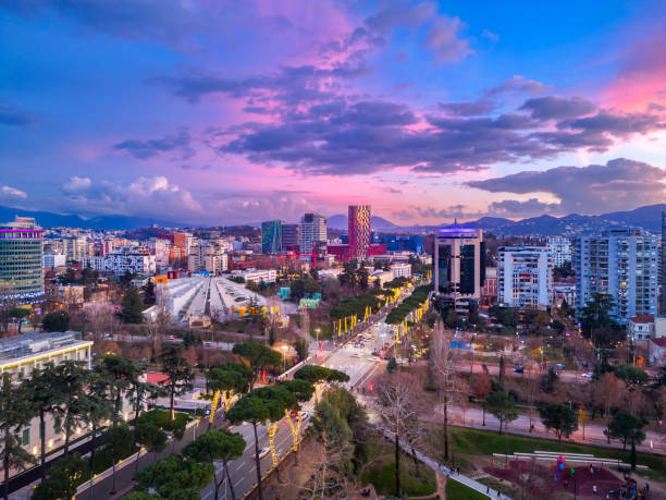 istock Tirana boulevard from drone 2148035336