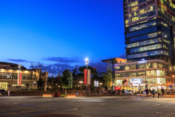 Street in Tirana at night