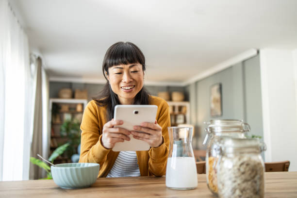 istock Enjoyed the mornings with a light breakfast and scrolling through social networks 2148036521