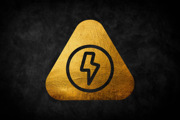 Golden sign. Gold maps or symbols. Isolated textured golden logo on dark background.