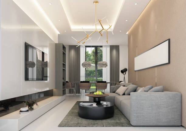 istock 3d render of a contemporary living room interior 2148047264