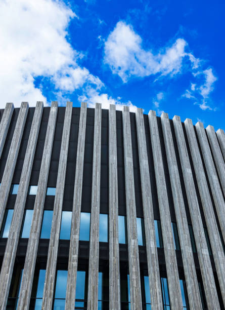 abstract shapes of modern building, with structural lines