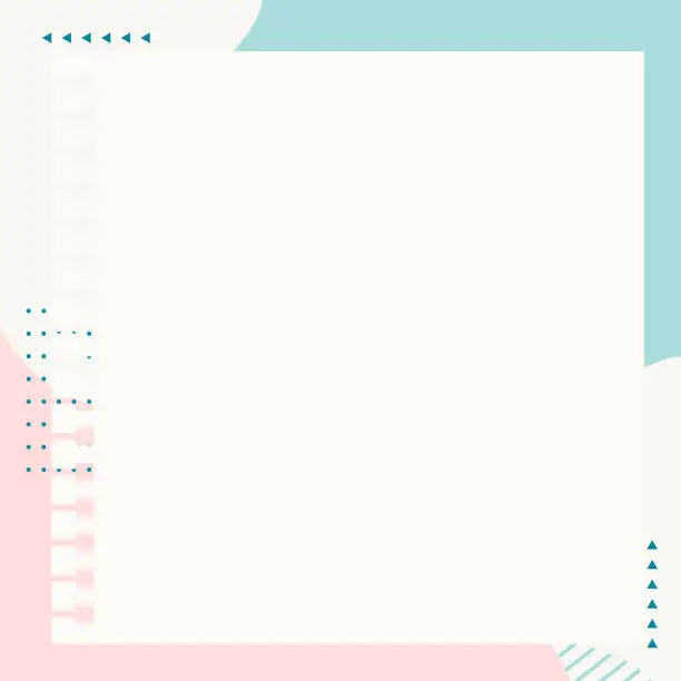 Vector illustration of Cute kawaii abstract modern pastel poster notepad memo pad background