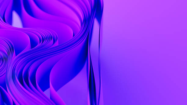 istock Violet layers of cloth or paper warping. Abstract fabric twist. 3d render illustration 2148052017
