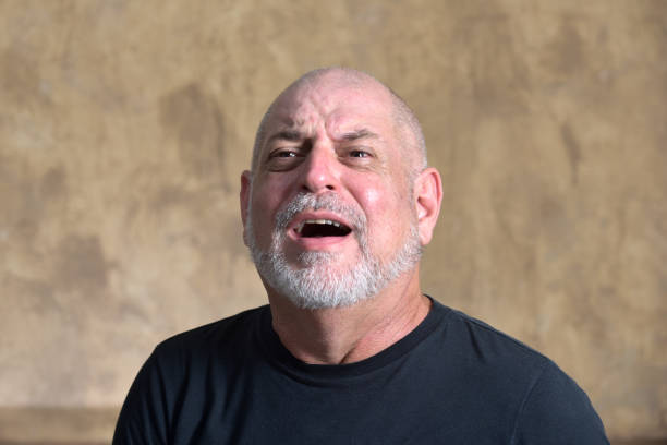 istock portrait adult man bald white beard face expression anger scared thoughtful male model gentleman in black clothes image 2148053173