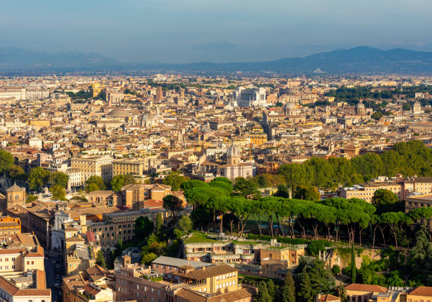 istock Scenic Rome cityscape with rooftops, Vatican 2148053824