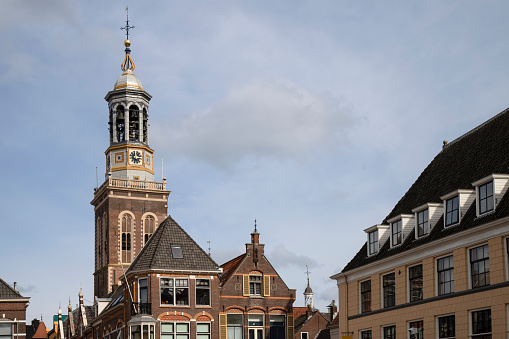 City tower and clock tower - De Nieuwe Toren, in the Dutch hanseatic city of Kampen
