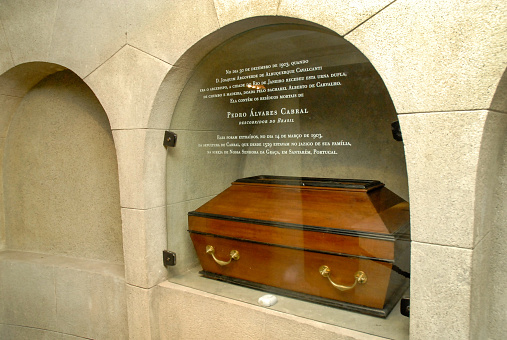 The Great Navigations were the process of exploration that resulted in the arrival of Europeans on the American continent in 1500. Mortal remains of Pedro Alvares Cabral, in the crypt of N.S. do Carmo da Antiga Sé Church, Rio de Janeiro.