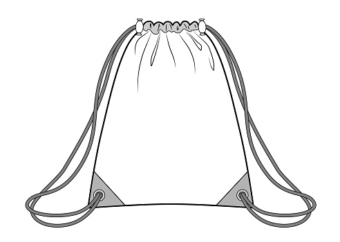 Pouch drawstring bag, sport bags for cloth and shoes. vector.