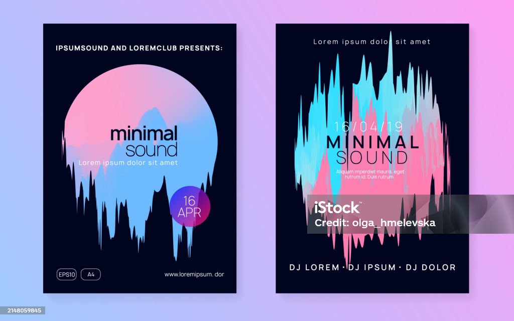 Sound Flyers Sound Flyer Gradient Pattern For Set Template Techno And Carnival ...