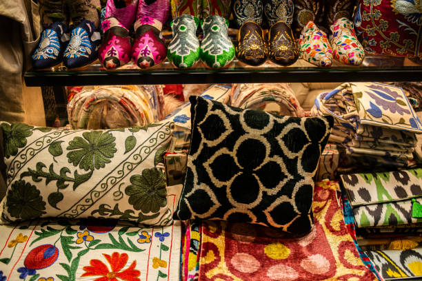 Cultural Comfort: Traditional Shoes and Pillows in Grand Bazaar