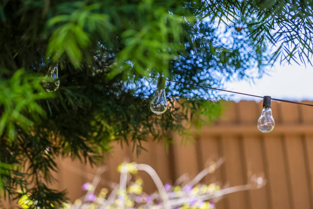 istock Close up of outdoor string lights 2148060720