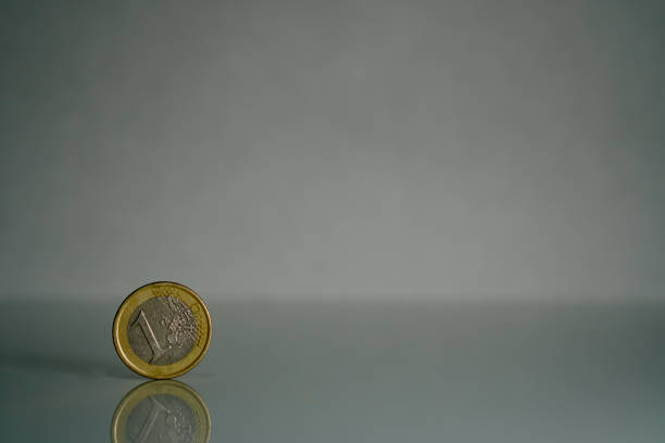 Euro coins and euro banknotes on the table