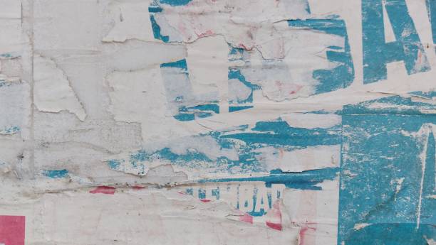 istock Torn street poster background, messy weathered paper collage 2148062564