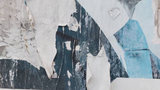 istock Torn street poster background, messy weathered paper collage 2148062569