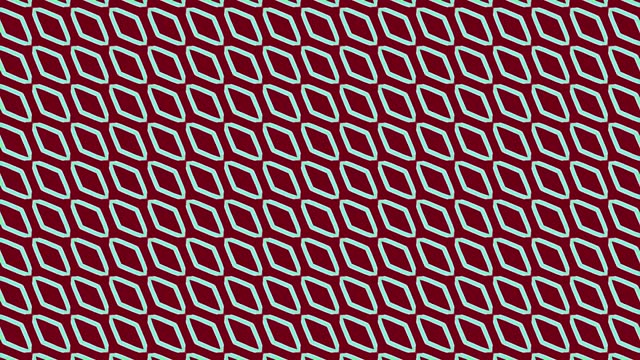 Geometric abstract kaleidoscopic pattern in white on maroon