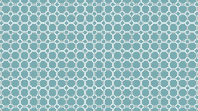 Geometric abstract kaleidoscopic circles pattern in blue and cream on pastel blue