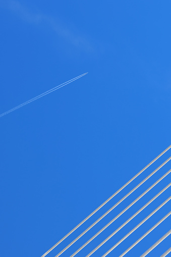Aircraft vapor trails beauty of lines