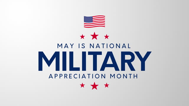 National Military Appreciation Month card, poster, May. 4k