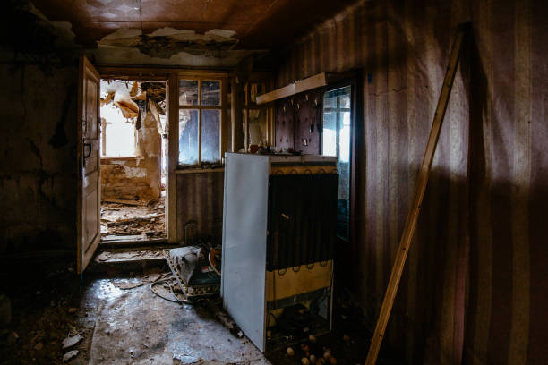 istock Old rotten abandoned house interior 2148067977