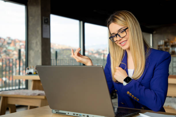 istock Modern Businesswoman in Virtual Meeting 2148069573