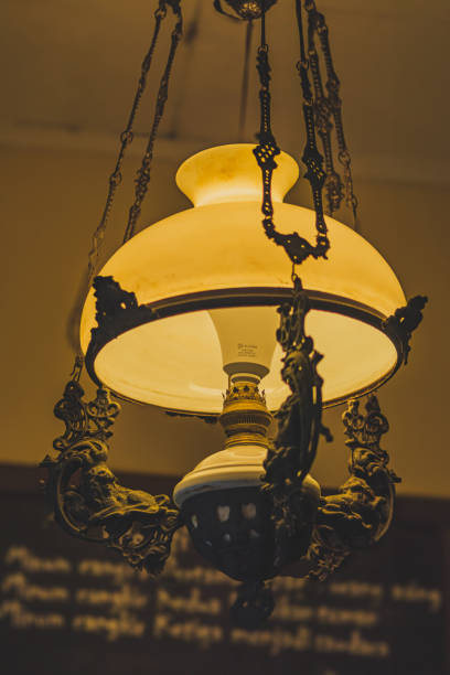 istock Ornate Javanese Chandelier Mounted on ceiling. 2148069616