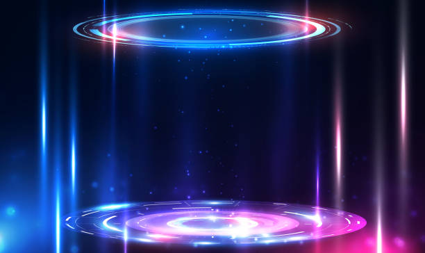 istock Sci-fi high technology circle futuristic 3D teleport podium and stage 2148071822
